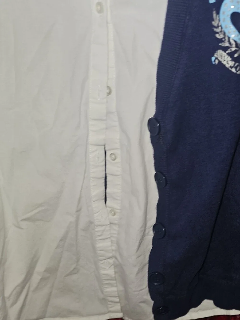 Justice Girls Navy Blue Cardigan w/ Attached Buttin Down Shirt Size 14